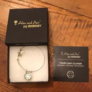 ALEX AND ANI Four Leaf Clover Bangle